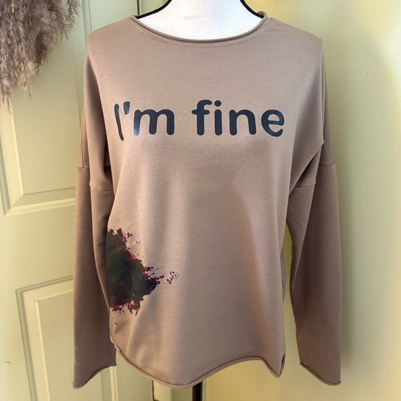 Tops - I’M FINE Raglan Sleeve Pullover size S